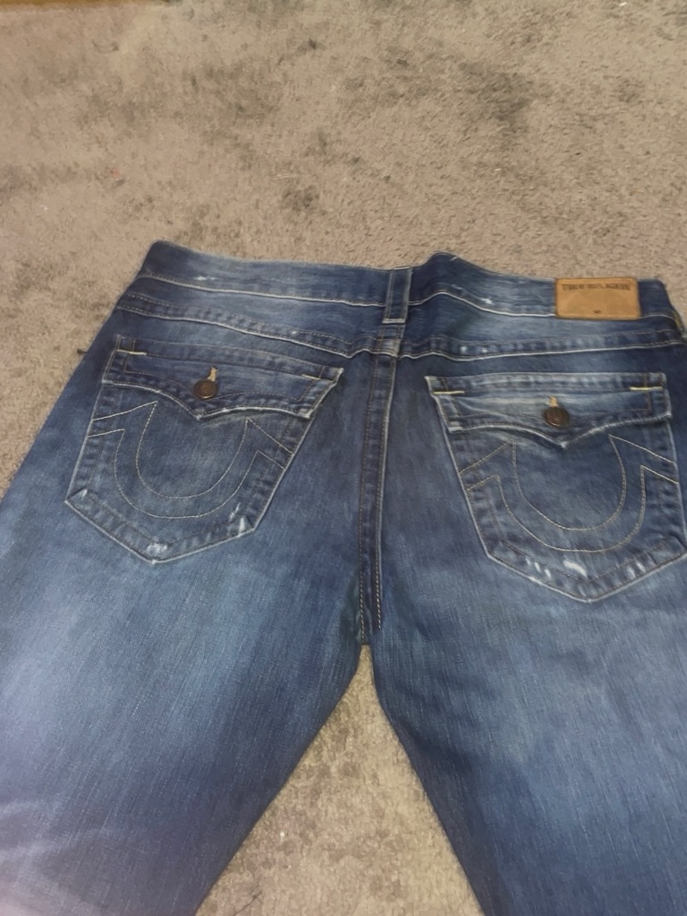 True Religion Blue Washed Back Pocket Jeans